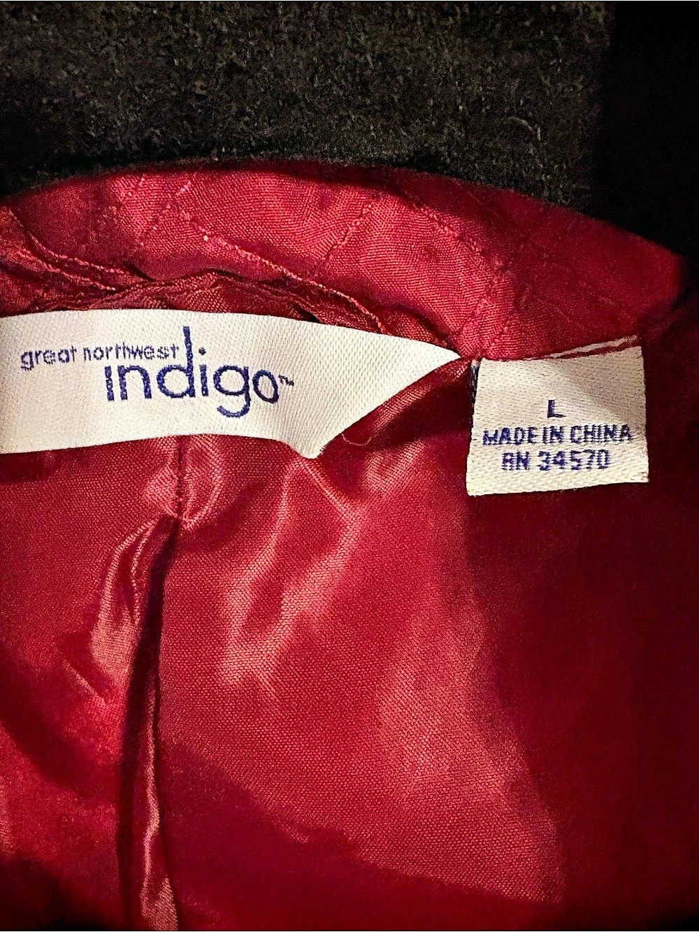 Indigo Quilted Vest in Red Size Large - Picture 7 of 9